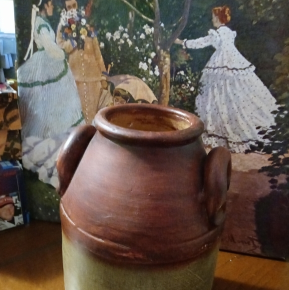 Pier 1 Decorative Hand Painted Clay Vase🍐🍋Size 6"×9" Fruit &Floral Pottery🍍🍒 - Picture 6 of 16